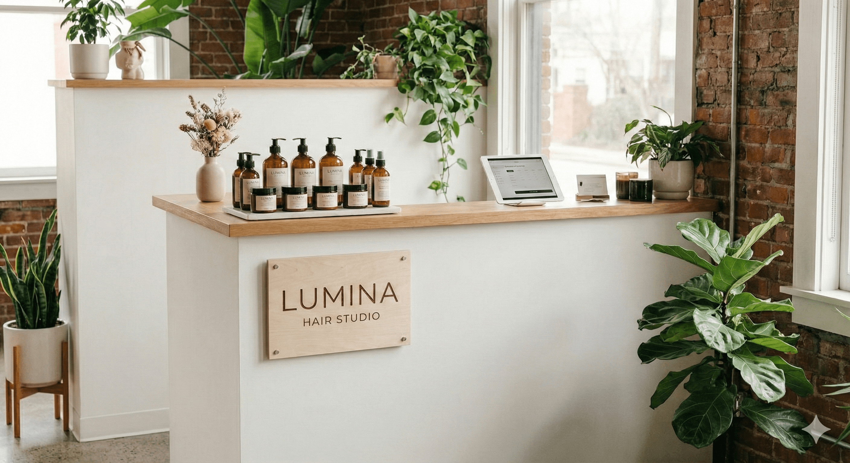 LUMINA HAIR STUDIO 受付カウンター